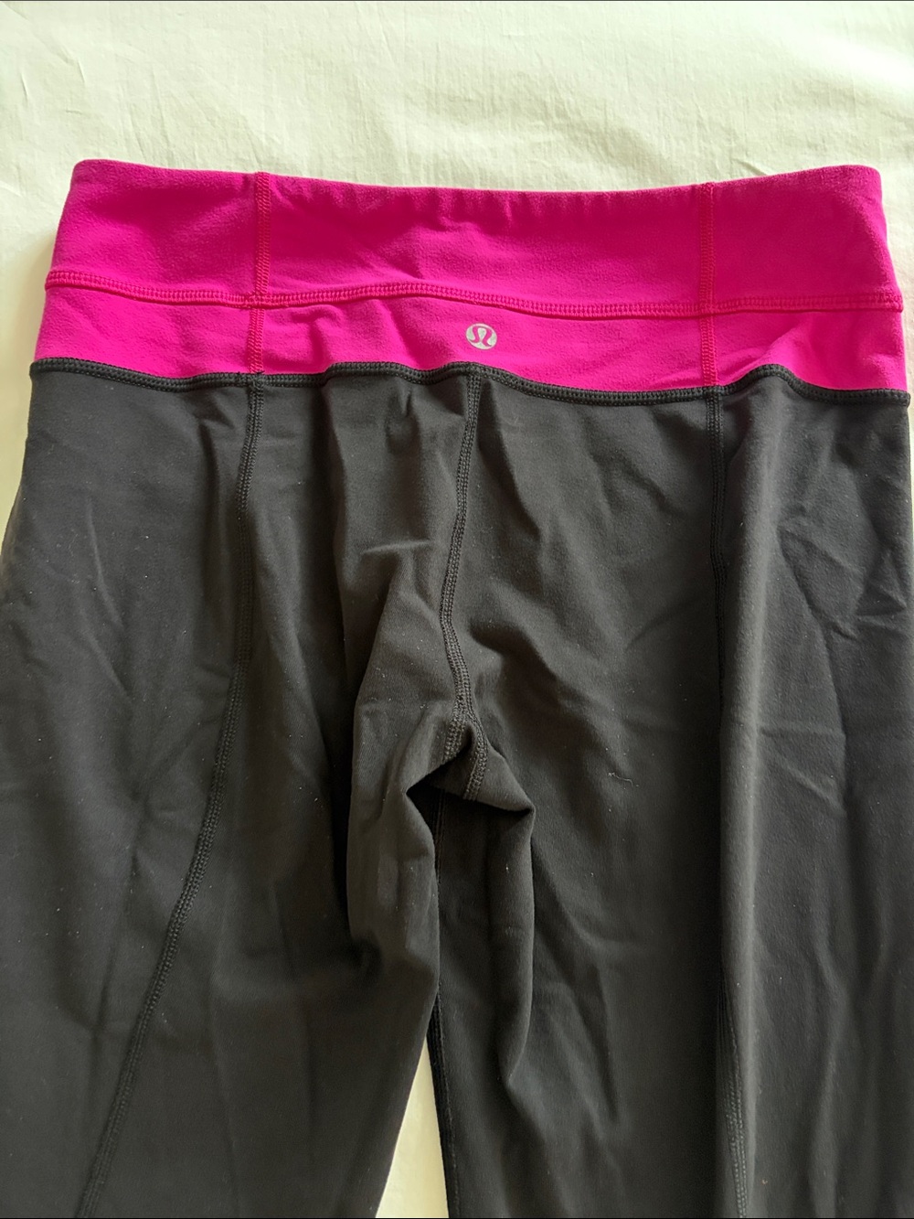 lululemon athletica Black Leggings with Pink Waistband